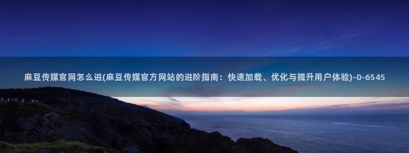 麻豆视频站下载：麻豆传媒官网怎么进(麻豆传媒官方网站的进阶指南：快速加载、优化与提升用户体验)